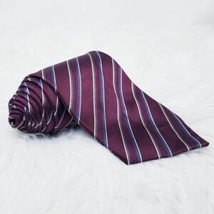 Donald Trump Signature Maroon Striped Silk Tie